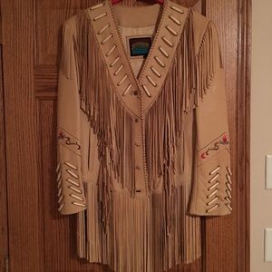 Pioneer Wear Leather Fringe Jacket size 10